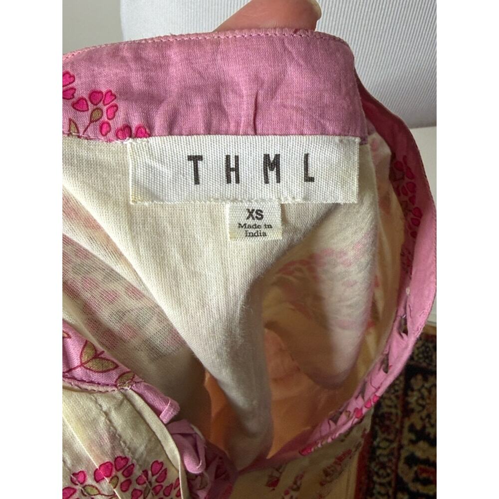 THML Anthropologie Pink Pintuck Sleeveless Floral Mini Dress - Picture 8 of 8